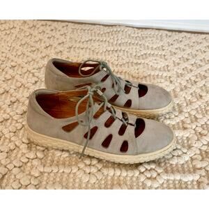 L'Amour Des Pieds Zarah Nubuck Lace Up Shoes Size 9M Tan Gray Neutral